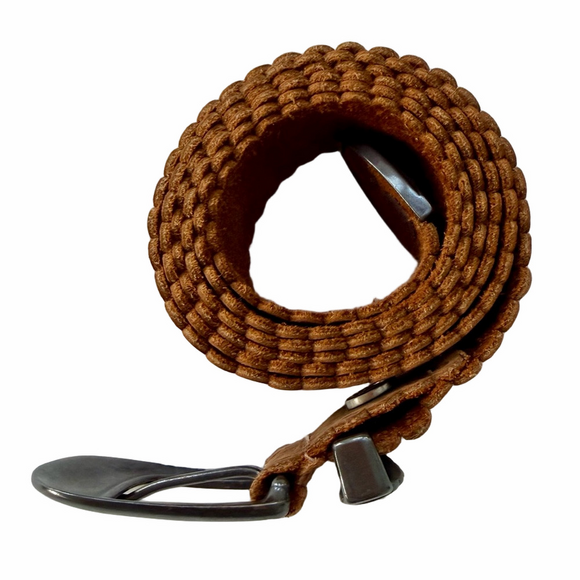 Leatherock Brown Suede Leather Belt Decorative Antique Silver Toned Buckle main image 9